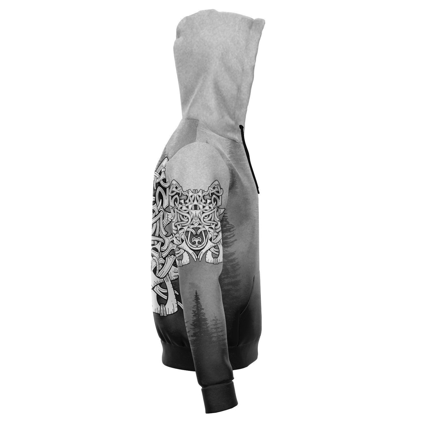 Wolf in Spruce Forest Zip-Up Hoodie