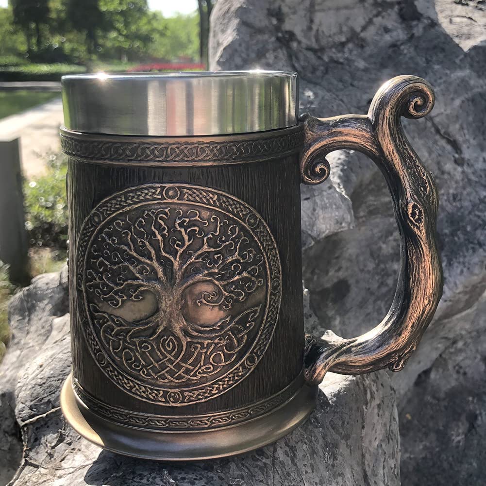 Yggdrasil, Tree of Life 3D Stainless Steel Viking Mug