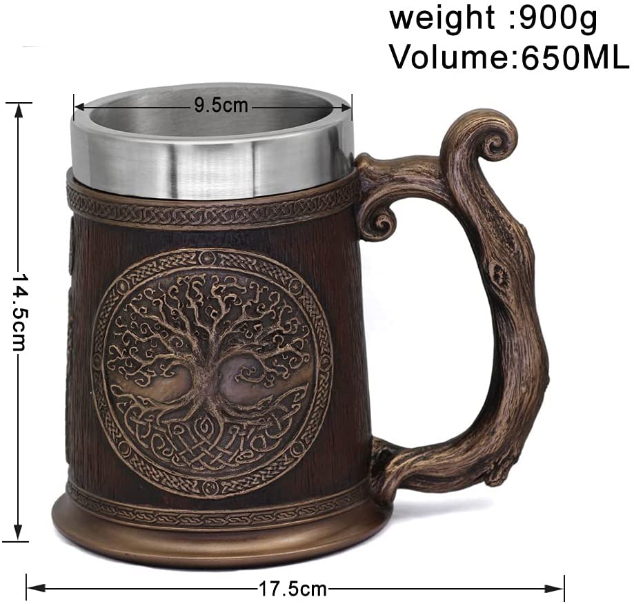 Yggdrasil, Tree of Life 3D Stainless Steel Viking Mug