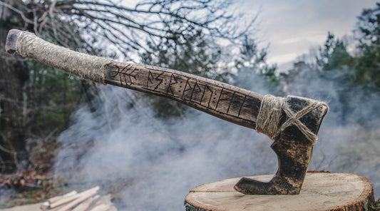 Unique Viking axe with old Nordic runes