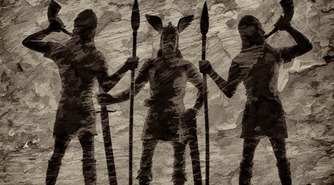 Three Ghostly Viking Silhouettes in Hel - The Underworld in Norse Mythology