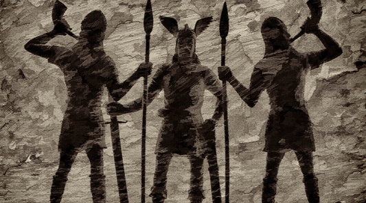 Three Ghostly Viking Silhouettes in Hel - The Underworld in Norse Mythology