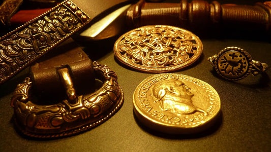 Pieces of artwork crafted in Viking and Christian art styles.