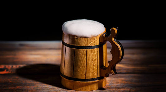 Viking beer mug on a table