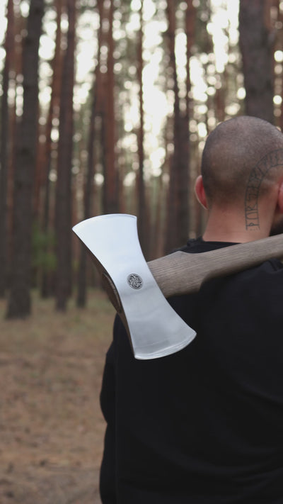 Functional Double Bit Axe “Vargstal” – Hand-Forged Viking Axe
