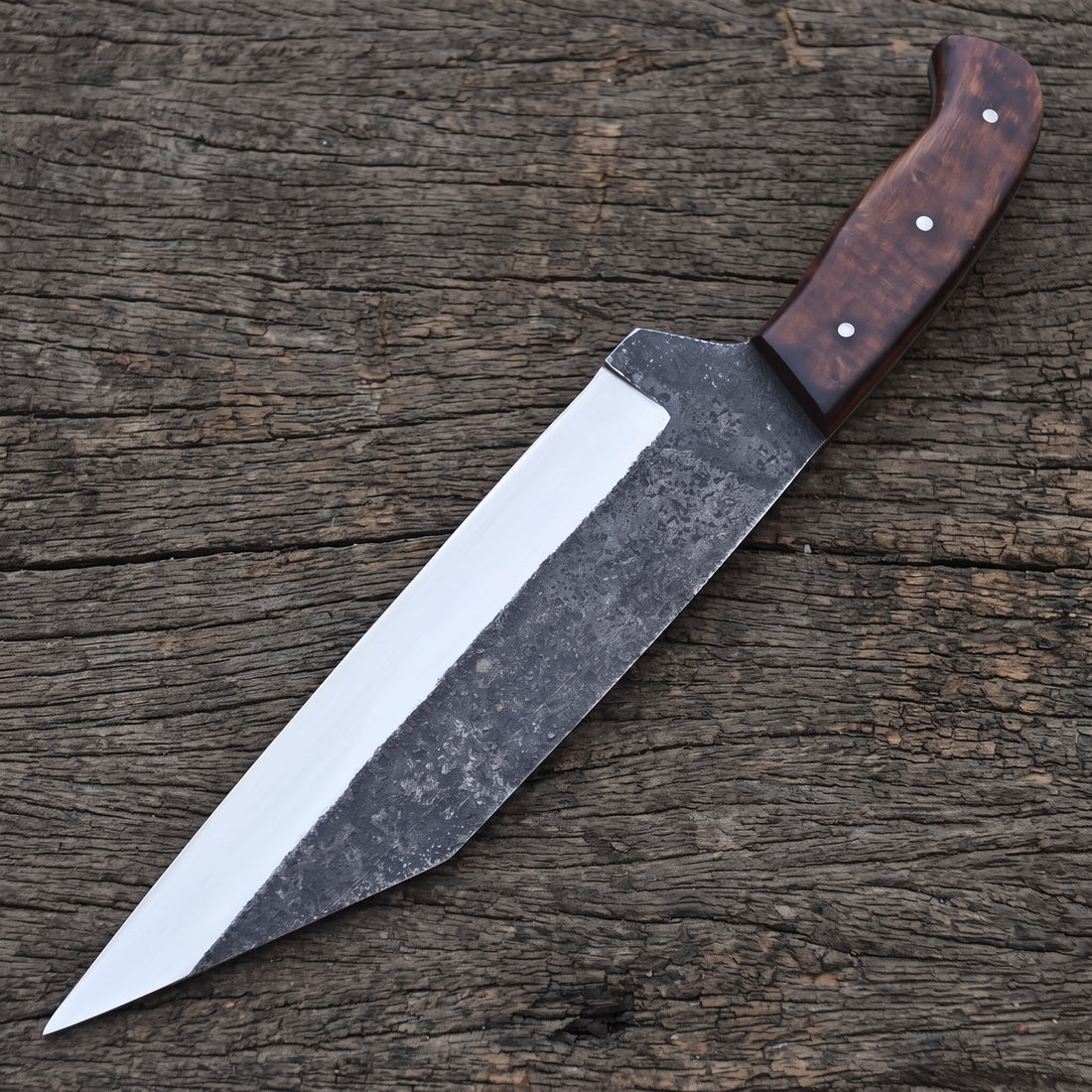 Viking-styled seax knife with rosewood handle – view 2