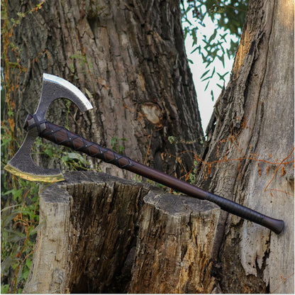 Viking Double-Edged Axe “Havamal” – Hand-Forged Nordic Battle Axe