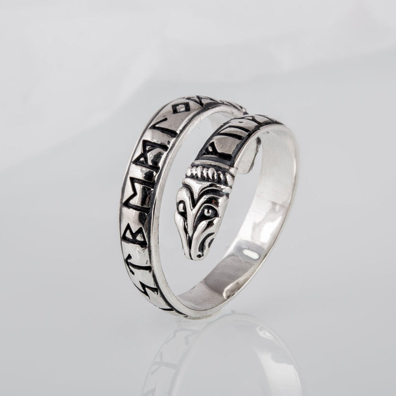 Jörmungandr ring with Elder Futhark runes – view 4