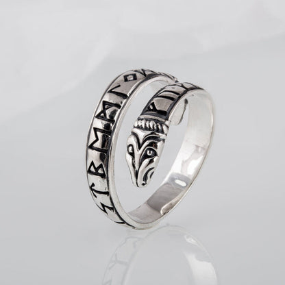 Jörmungandr ring with Elder Futhark runes – view 4