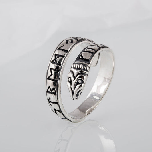 Jörmungandr ring with Elder Futhark runes – view 4