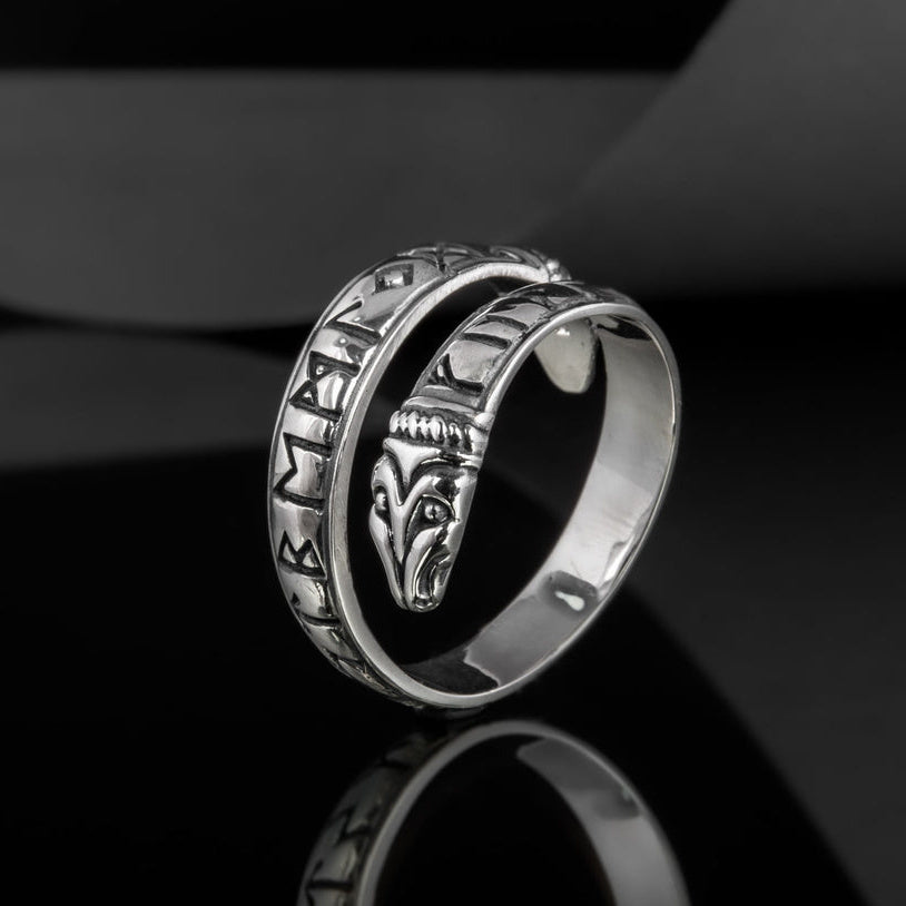 Jörmungandr ring with Elder Futhark runes – view 5