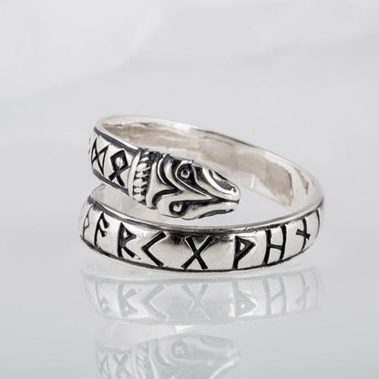 Jörmungandr ring with Elder Futhark runes – view 7