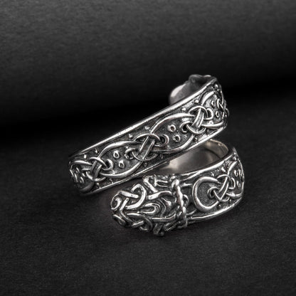 Jörmungandr serpent Viking ring in 925 sterling silver – view 3