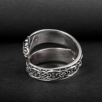 Jörmungandr serpent Viking ring in 925 sterling silver – view 4