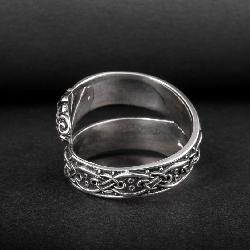 Ouroboros ring with Norse ornament – view 4