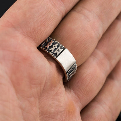 Elder Futhark runes 925 sterling silver Viking ring – view 4