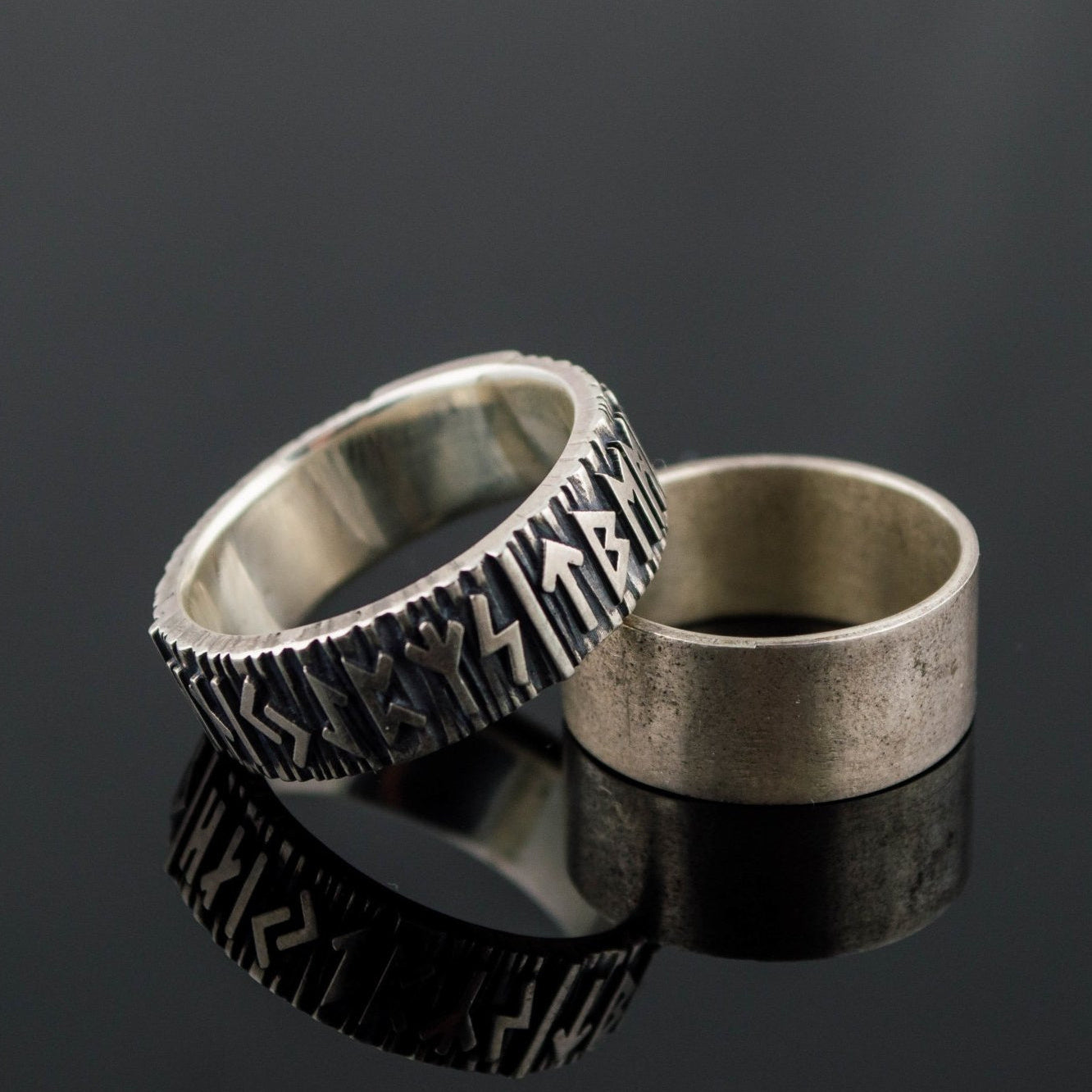 Elder Futhark runes 925 sterling silver Viking ring – view 5