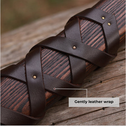 🪓 Viking Long Axe “Ragnar Lodbrok” with Carved Handle and Leather Wrap | VikingsBrand