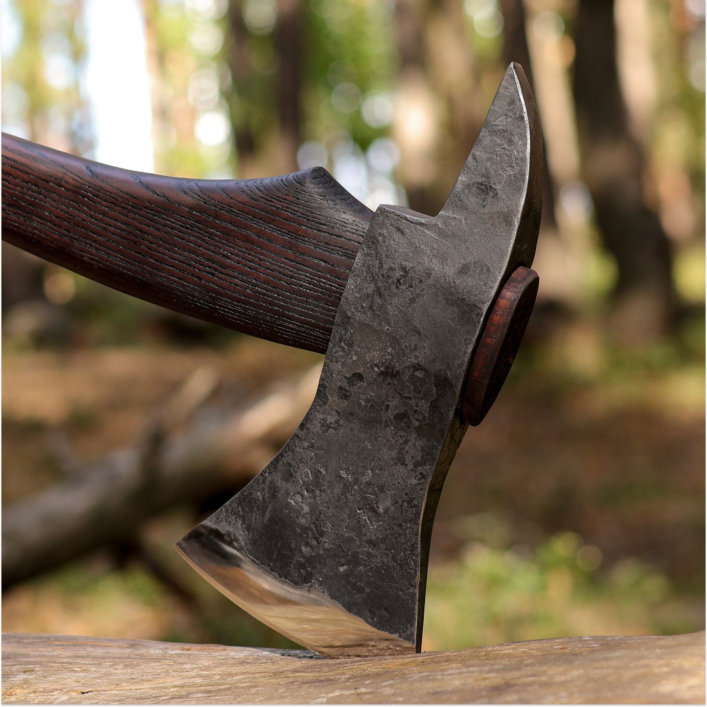 Hand-Forged Fireman’s Axe “American Superhero” with Leather Case