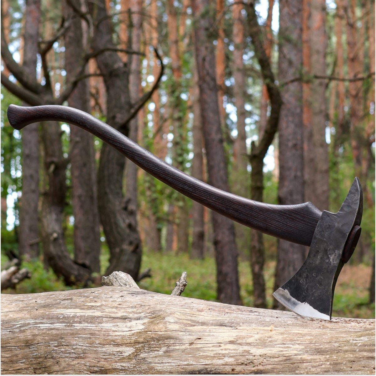 Hand-Forged Fireman’s Axe “American Superhero” with Leather Case