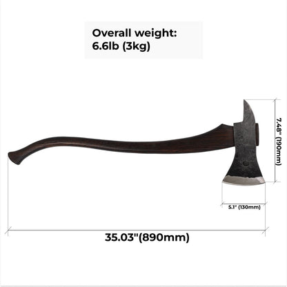 Hand-Forged Fireman’s Axe “American Superhero” with Leather Case