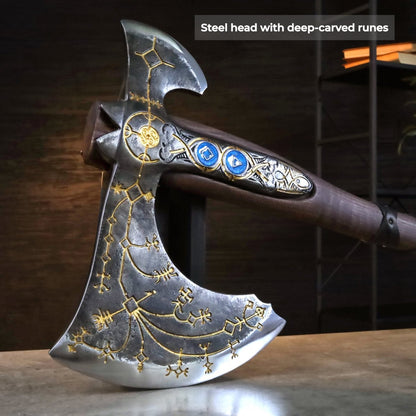 2-Handed Hand Forged "Leviathan Kratos" Axe v 2.0 (From God Of War)