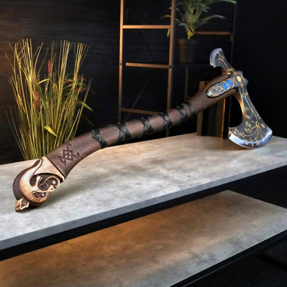 2-Handed Hand Forged "Leviathan Kratos" Axe v 2.0 (From God Of War)