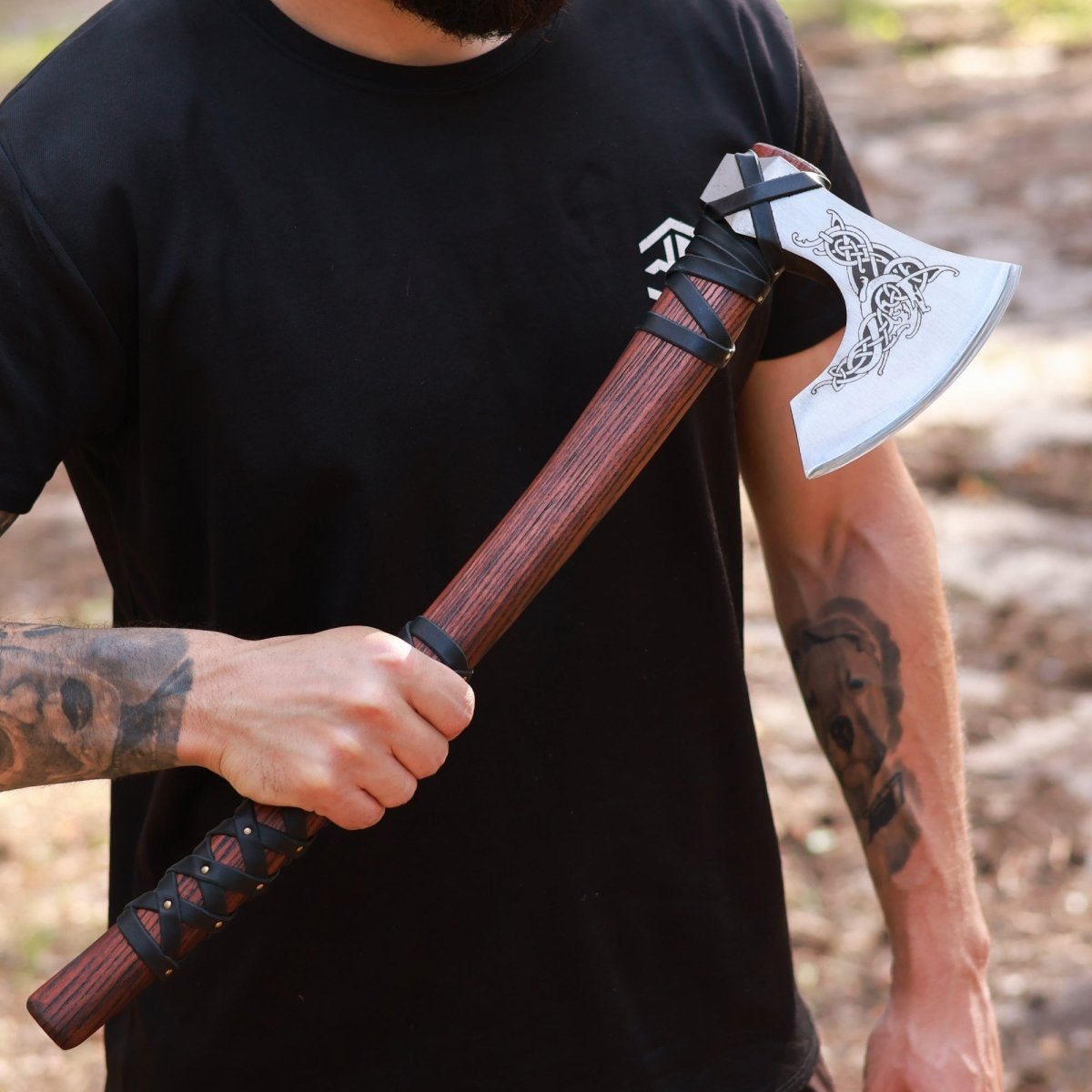 Handmade Norse Axe “Njord” with Gently Leather Wrap
