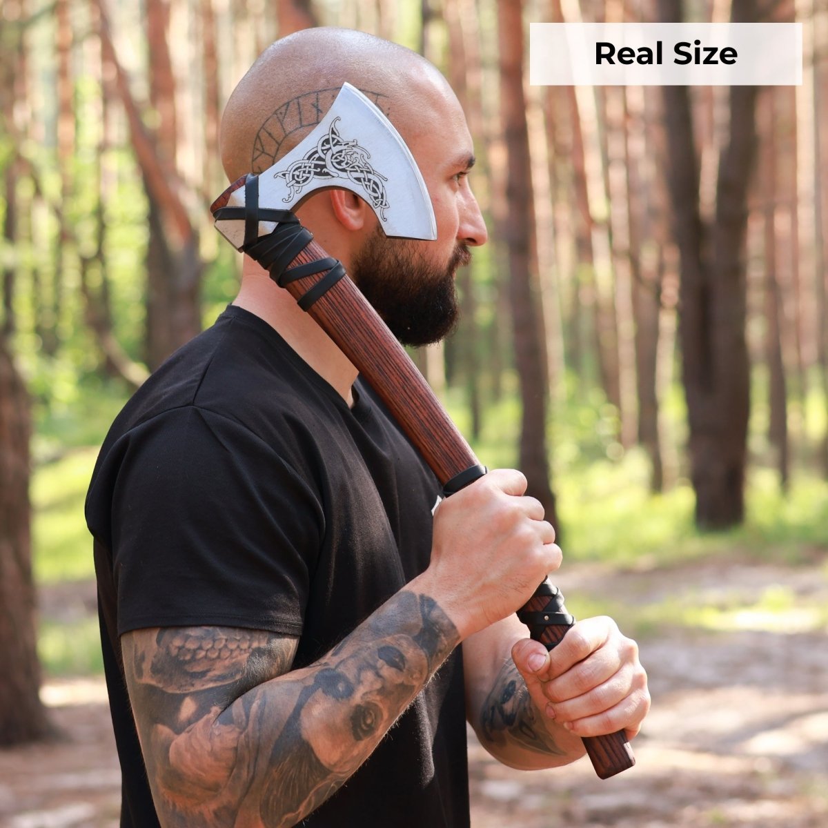 Handmade Norse Axe “Njord” with Gently Leather Wrap