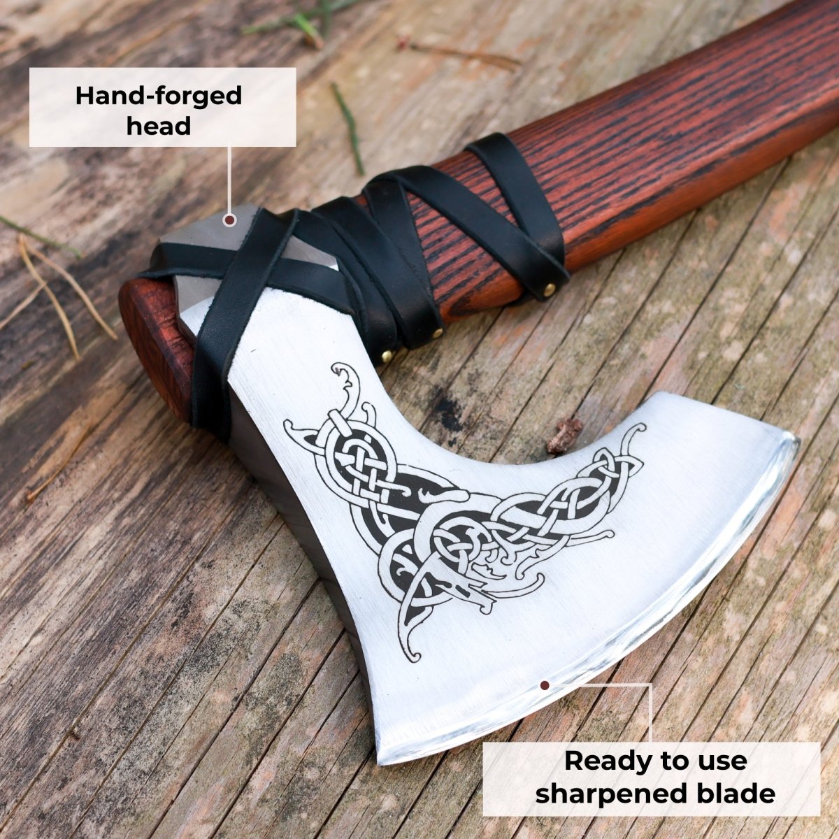 Handmade Norse Axe “Njord” with Gently Leather Wrap