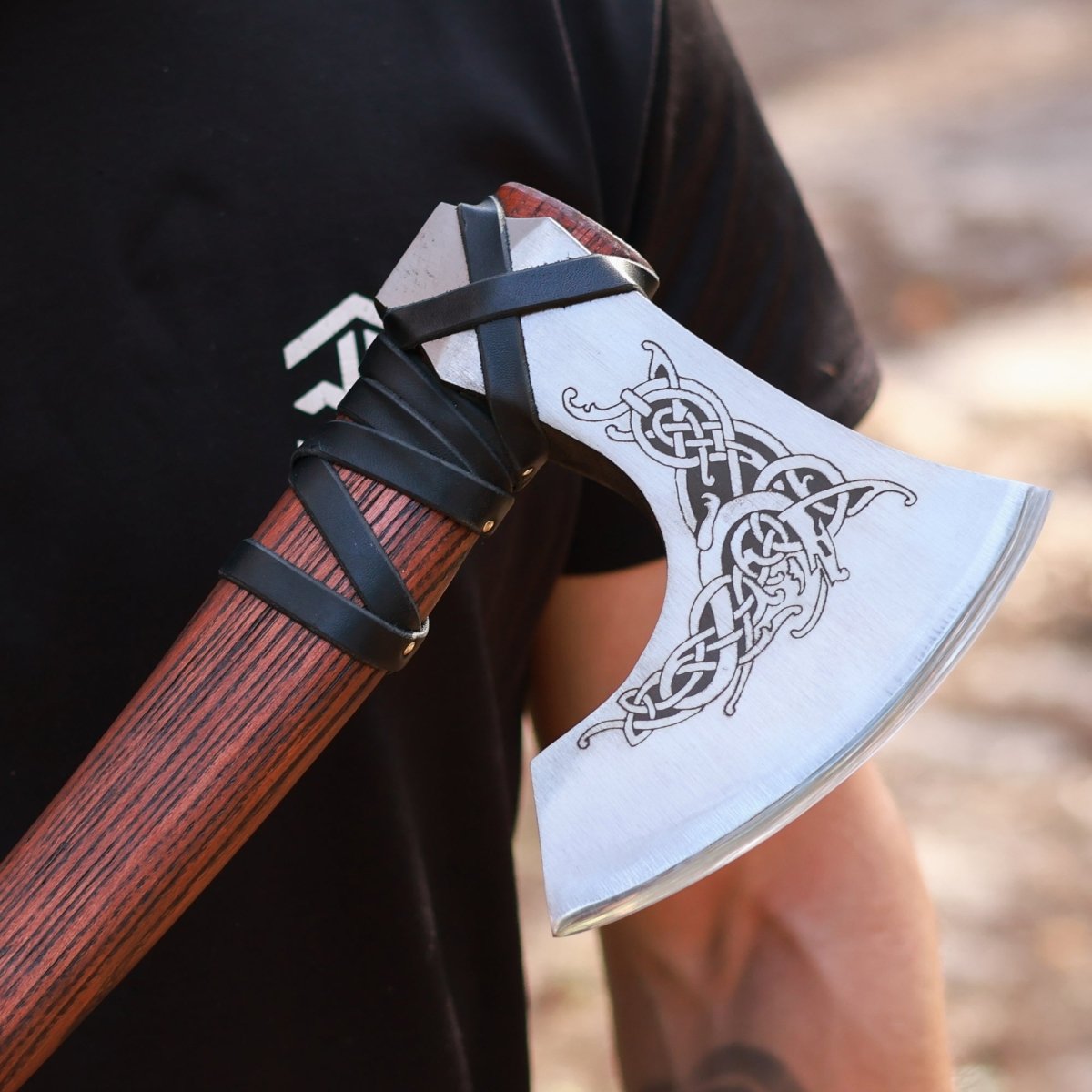 Handmade Norse Axe “Njord” with Gently Leather Wrap