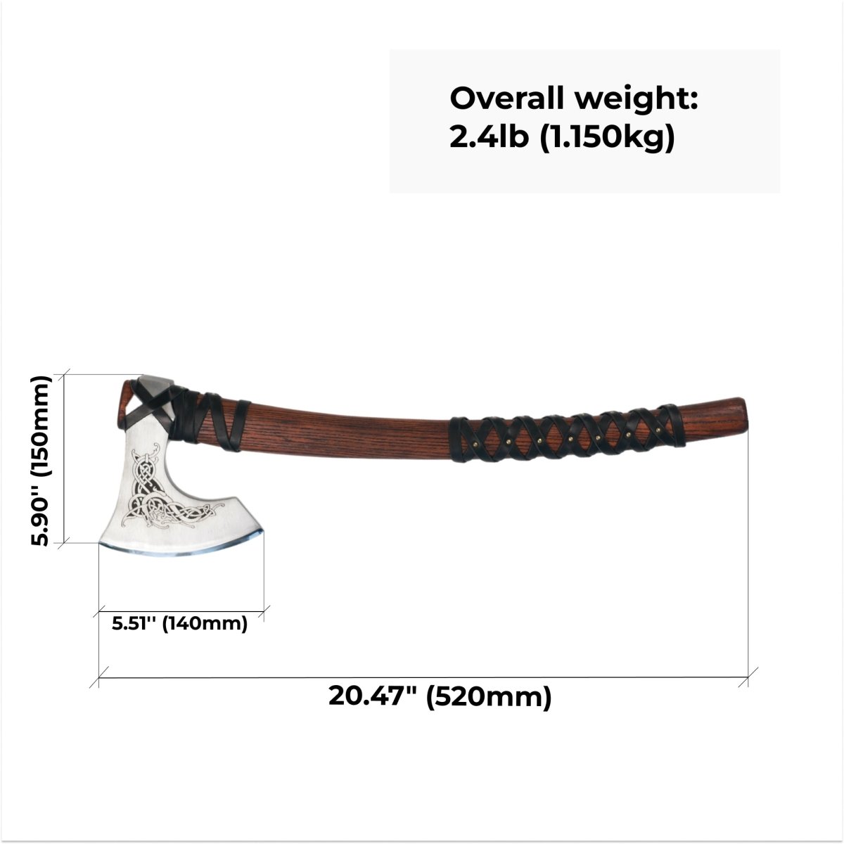 Handmade Norse Axe “Njord” with Gently Leather Wrap