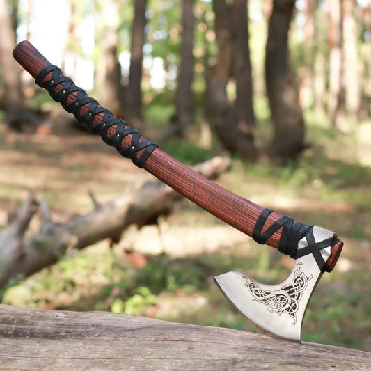 Handmade Norse Axe “Njord” with Gently Leather Wrap