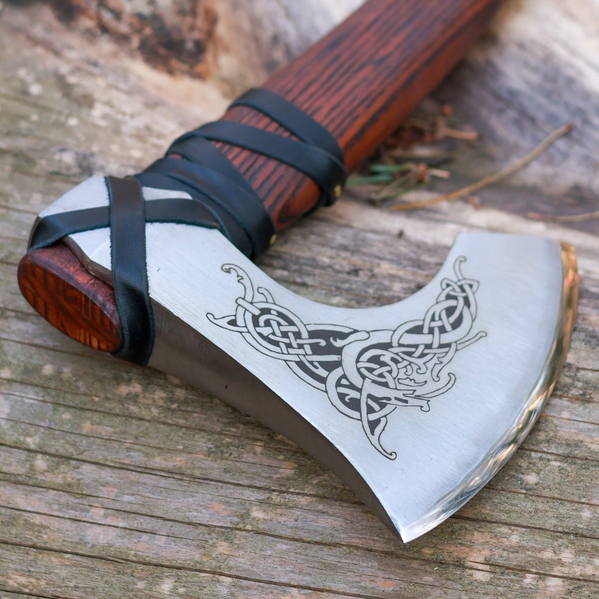 Handmade Norse Axe “Njord” with Gently Leather Wrap