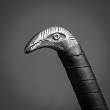 Broken-back Viking Seax Knife, raven Pommel and Twin Sheaths – view 7