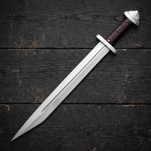 Langseax Viking-styled sword with leather-wrapped grip – view 2