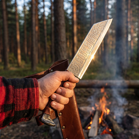 Langseax Viking Seax Knife, 13.5" rune-Etched Blade – view 2
