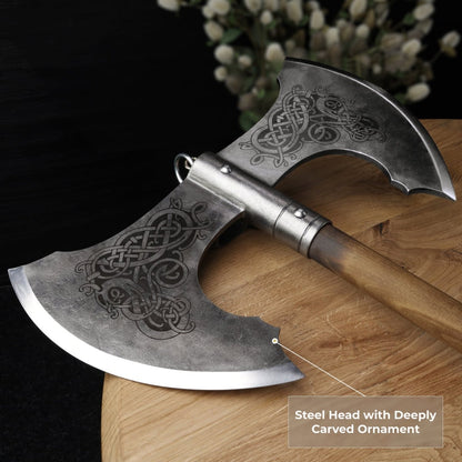 Norse Double-Edged Axe “Jotungard” – Hand-Forged Viking Battle Axe