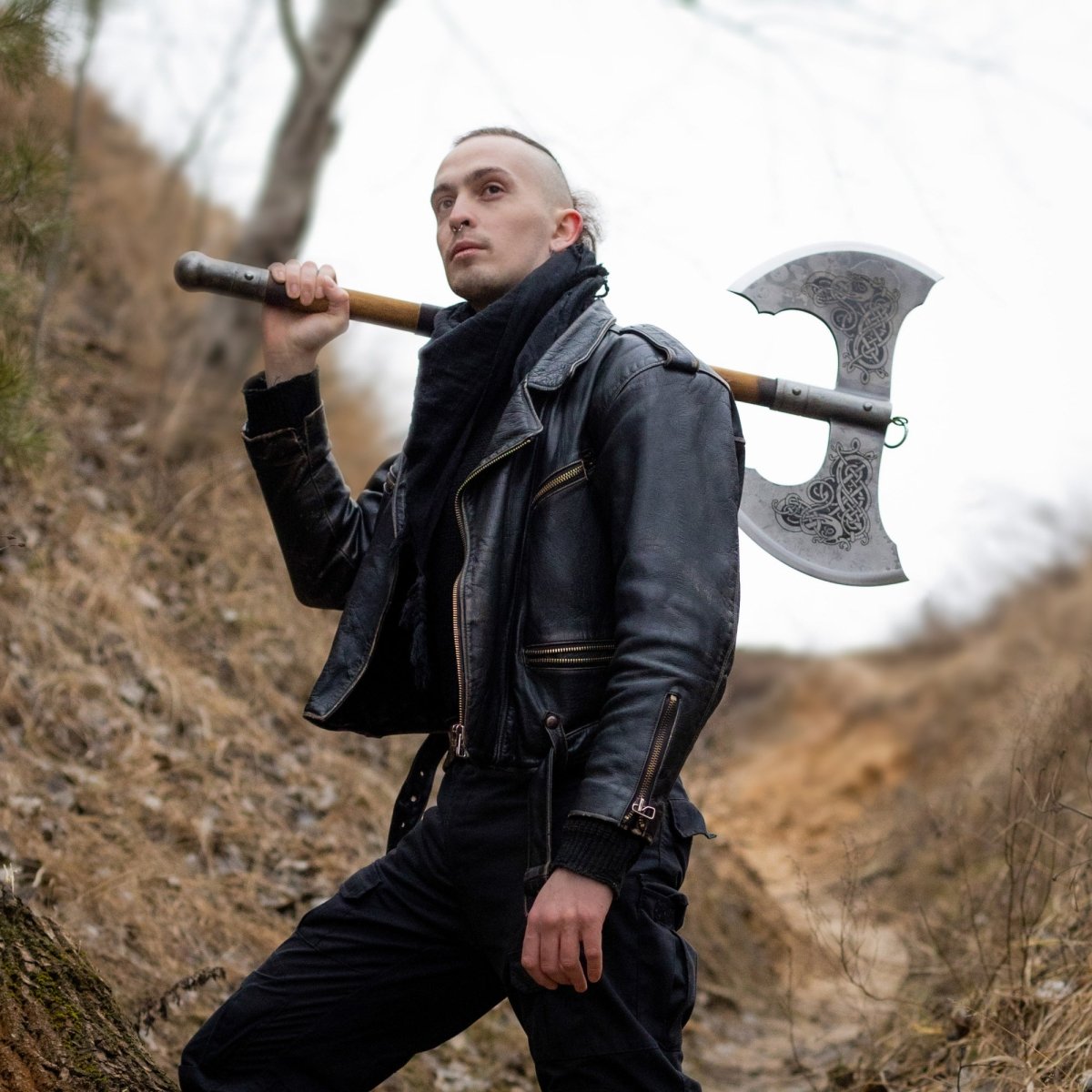 Norse Double-Edged Axe “Jotungard” – Hand-Forged Viking Battle Axe