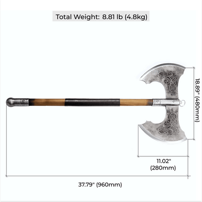 Norse Double-Edged Axe “Jotungard” – Hand-Forged Viking Battle Axe