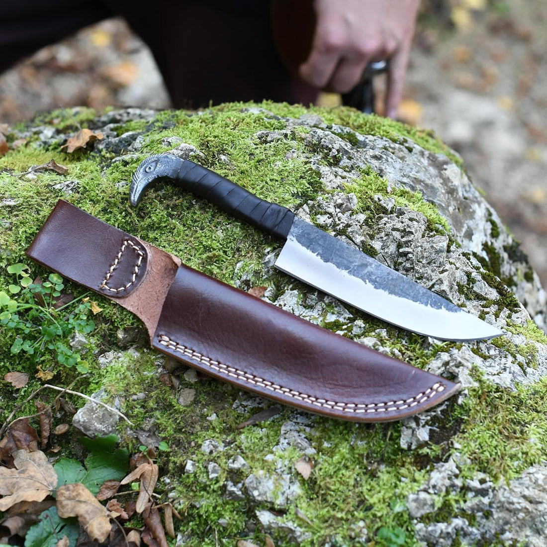 Raven's Beak Viking Seax Knife, Hand-forged 5.5" Blade – view 3