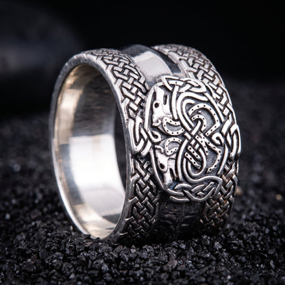 Skoll & Hati wolves ring, 925 sterling silver