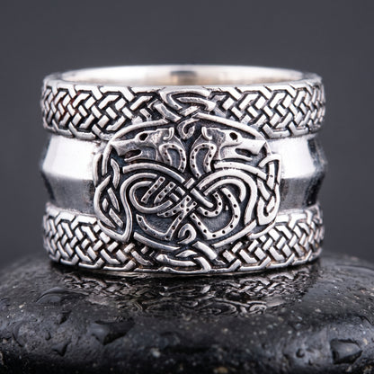Skoll & Hati wolves ring, 925 sterling silver – view 2