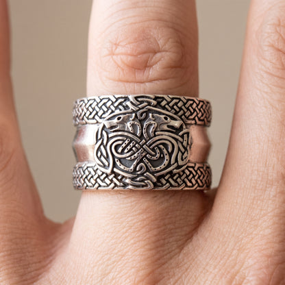 Skoll & Hati wolves ring, 925 sterling silver – view 3