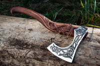 Fenrir hand-forged Viking wolf axe — 15% off with code AXE15