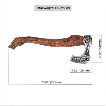 Viking Axe Handmade Ulfhednar Warriors – Fenrir Carved Nordic Axe