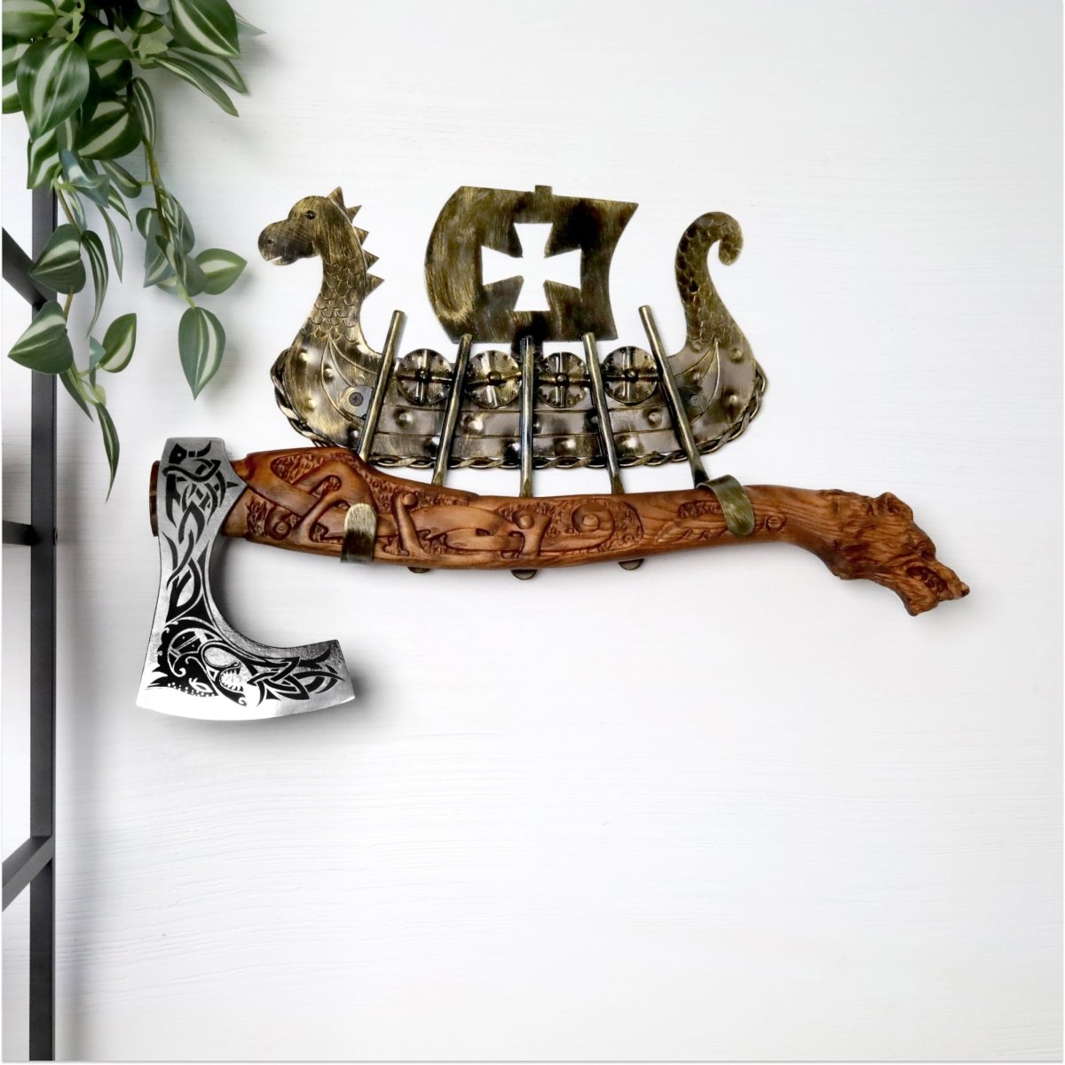 Viking Axe Handmade Ulfhednar Warriors – Fenrir Carved Nordic Axe