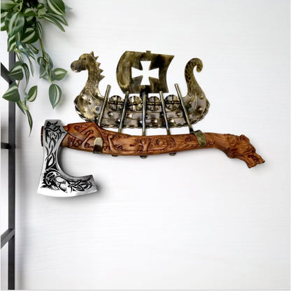 Viking Axe Handmade Ulfhednar Warriors – Fenrir Carved Nordic Axe