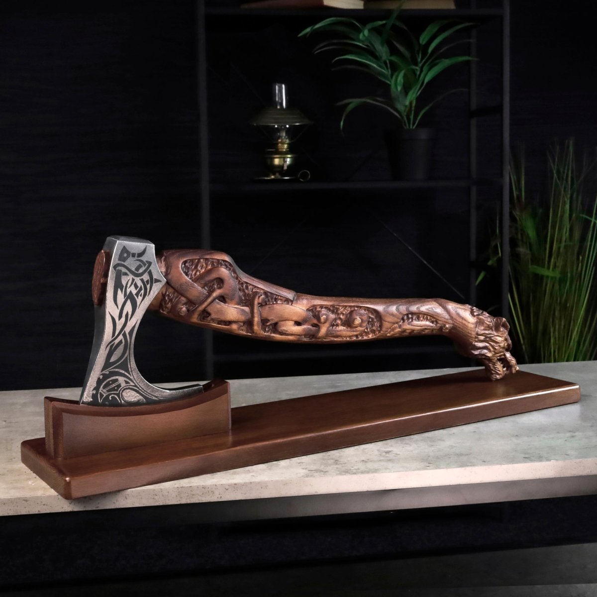 Viking Axe Handmade Ulfhednar Warriors – Fenrir Carved Nordic Axe