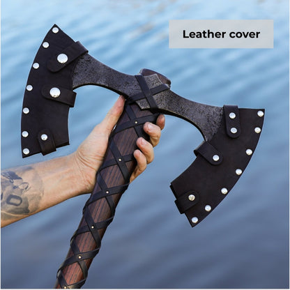 Viking Double-Edged Axe “Havamal” – Hand-Forged Nordic Battle Axe